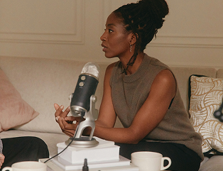 WomanTalkingMic